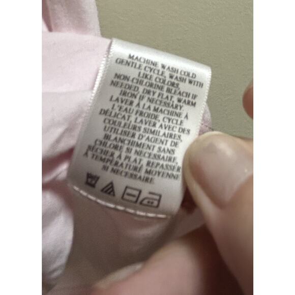 A.L.C. Women's Light Pink Kati Ruched Puff Sleeves Cotton Blouse Top Small - Picture 7 of 7